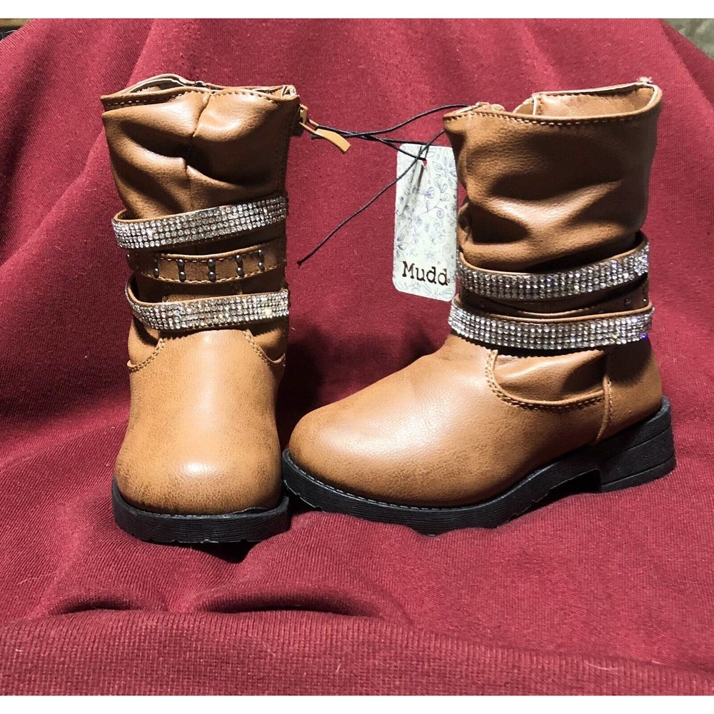 Mudd Brown Boots with Jewel Accents - Girls Sz 6 - NWT
